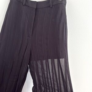Mango semi-transparent black pinstriped pants, NWT, size Small
